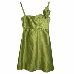 VINTAGE Jim Hjelm Green Flower-Detail Cocktail Party Bridesmaid Dress. Size 10.